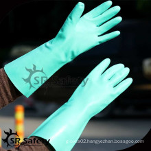 SRSAFETY Nitrile Gloves, Chemical Resistant Gloves, Flocklined Nitrile Gloves